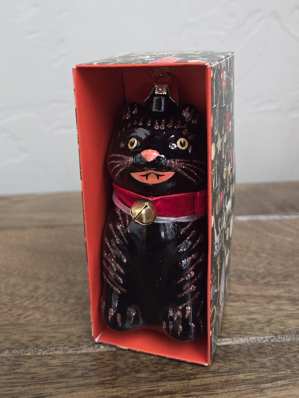 John Derian For Target Black Halloween Cat Glass Christmas Ornament